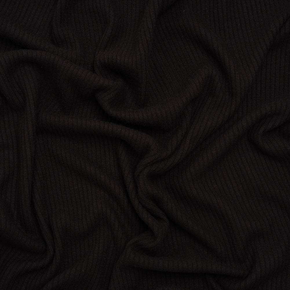 Brushed Cozy Stretch Viscose 2x2 Rib Knit - Faded Black - Deadstock - Joann Fabrics