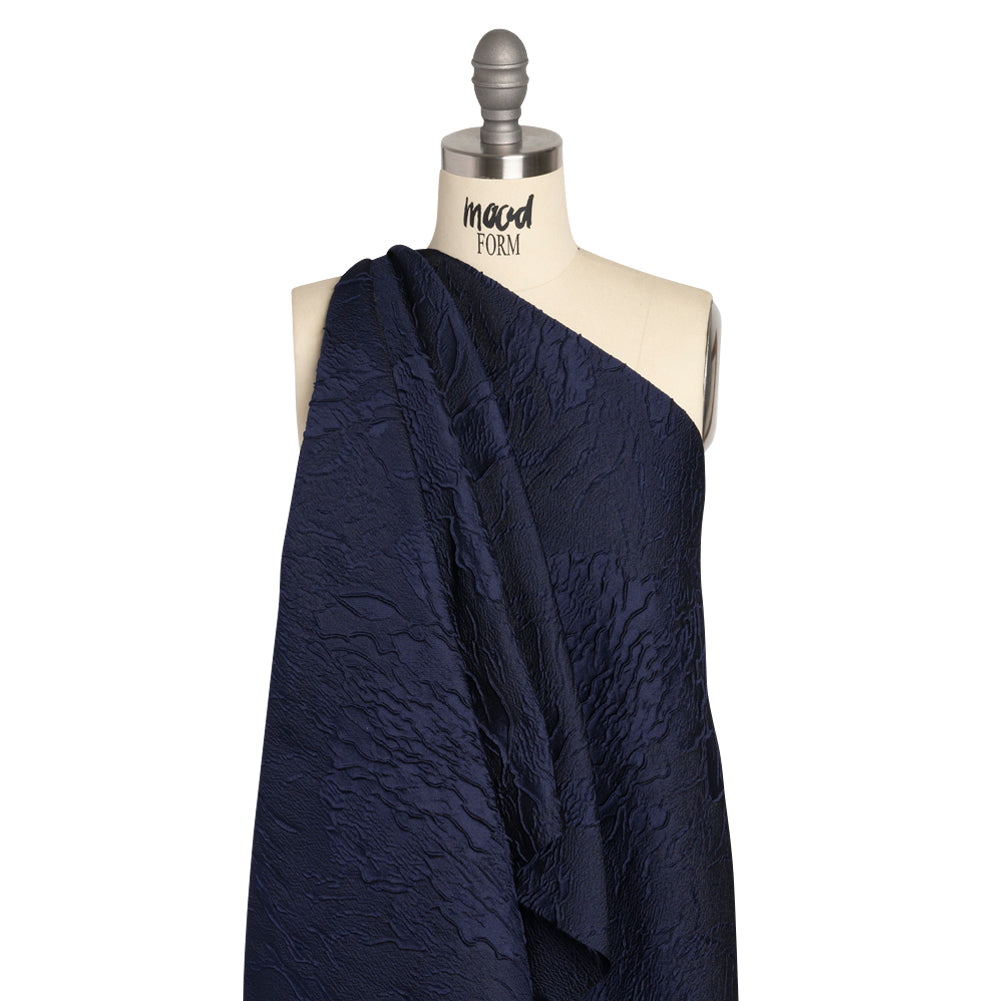 Luminous Navy Crinkled Luxury Brocade - Joann Fabrics