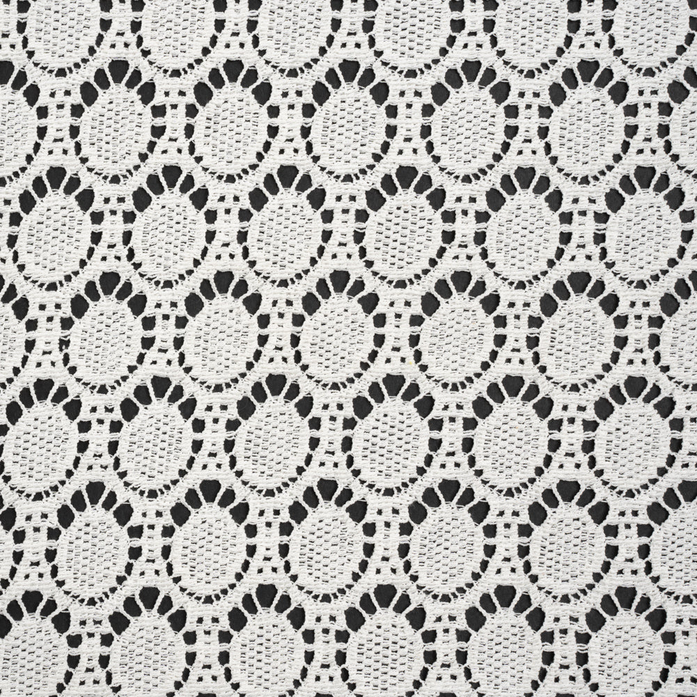 Cotton Crochet Lace - Off White Dots in Ovals - Designer Deadstock - Joann Fabrics