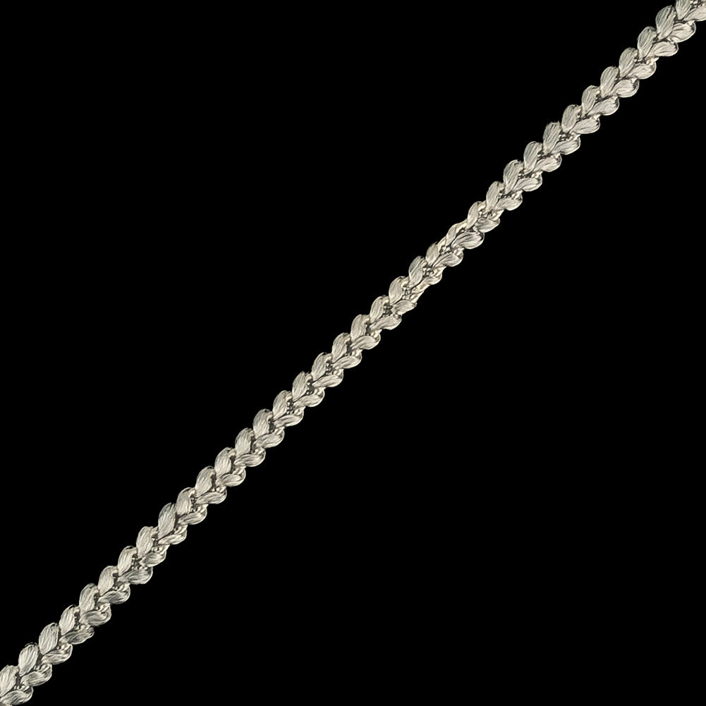 Silver Gray Cotton Blend Braided Trim - 0.1875