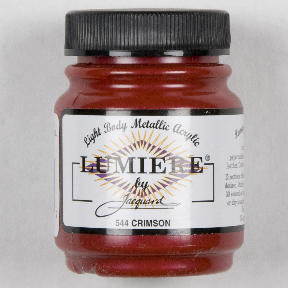 Jacquard Lumiere Textile Paint - 544 Crimson - Light Body Metallic Acrylic - Joann Fabrics