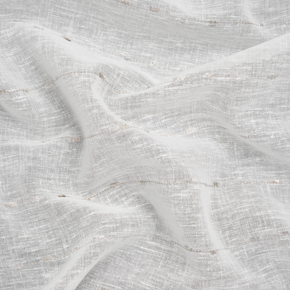 Slubbed Double Wide Drapery Sheers Fabric - Stone Eyelash Fringe Dot Stripes - British Imported - Joann Fabrics