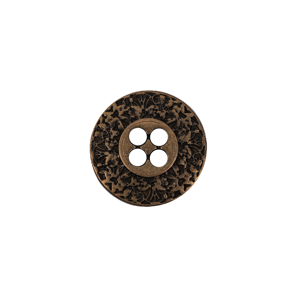 Italian Bronze Floral Metal Button - 24L/15mm - Joann Fabrics