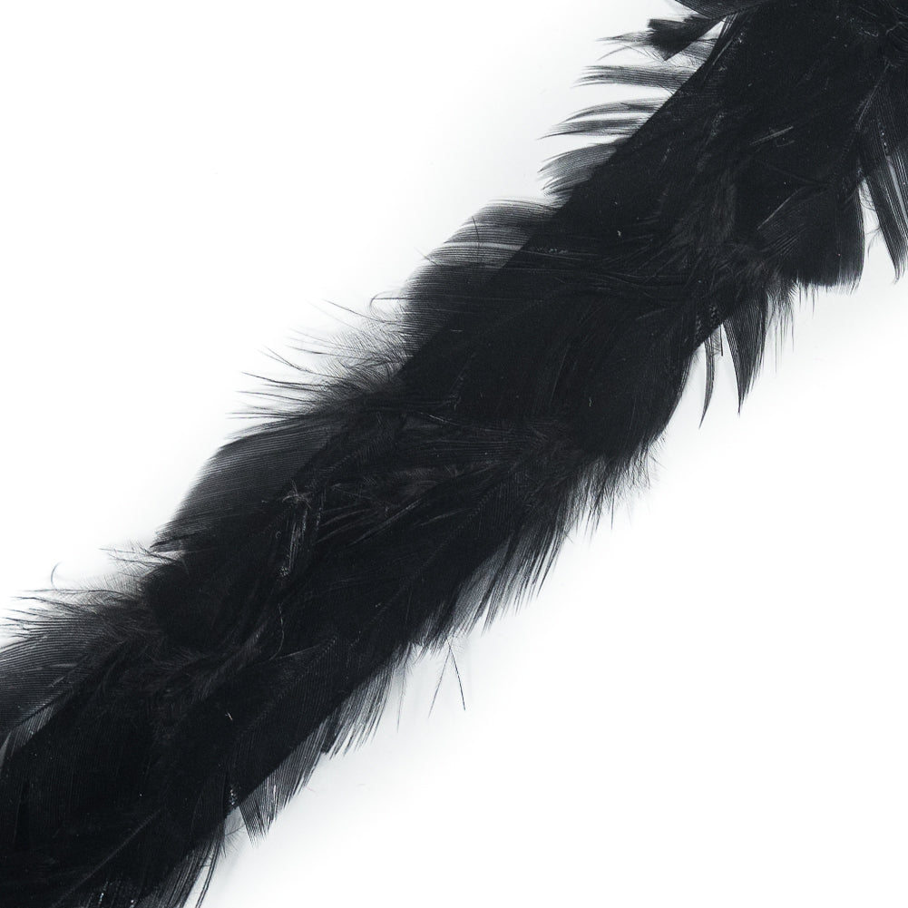 Black Hen Feather Trimming - 1