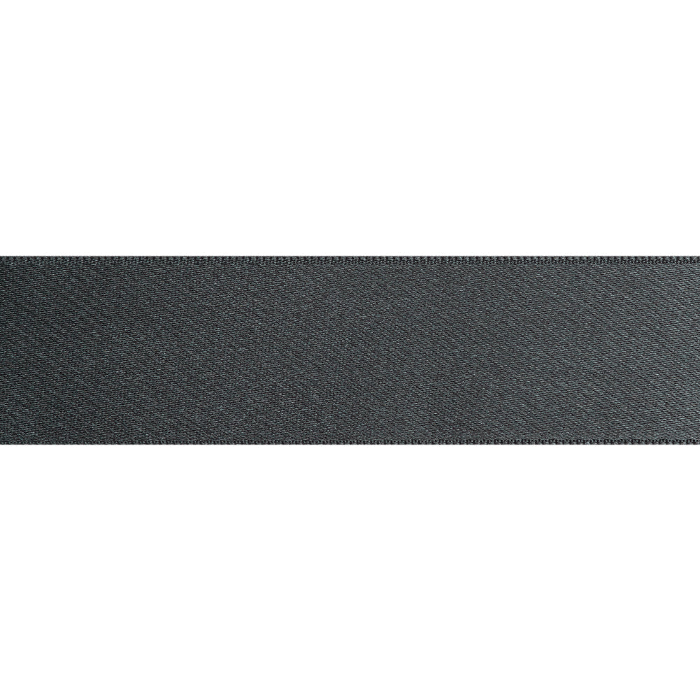 Charcoal Double Face French Satin Ribbon - 1