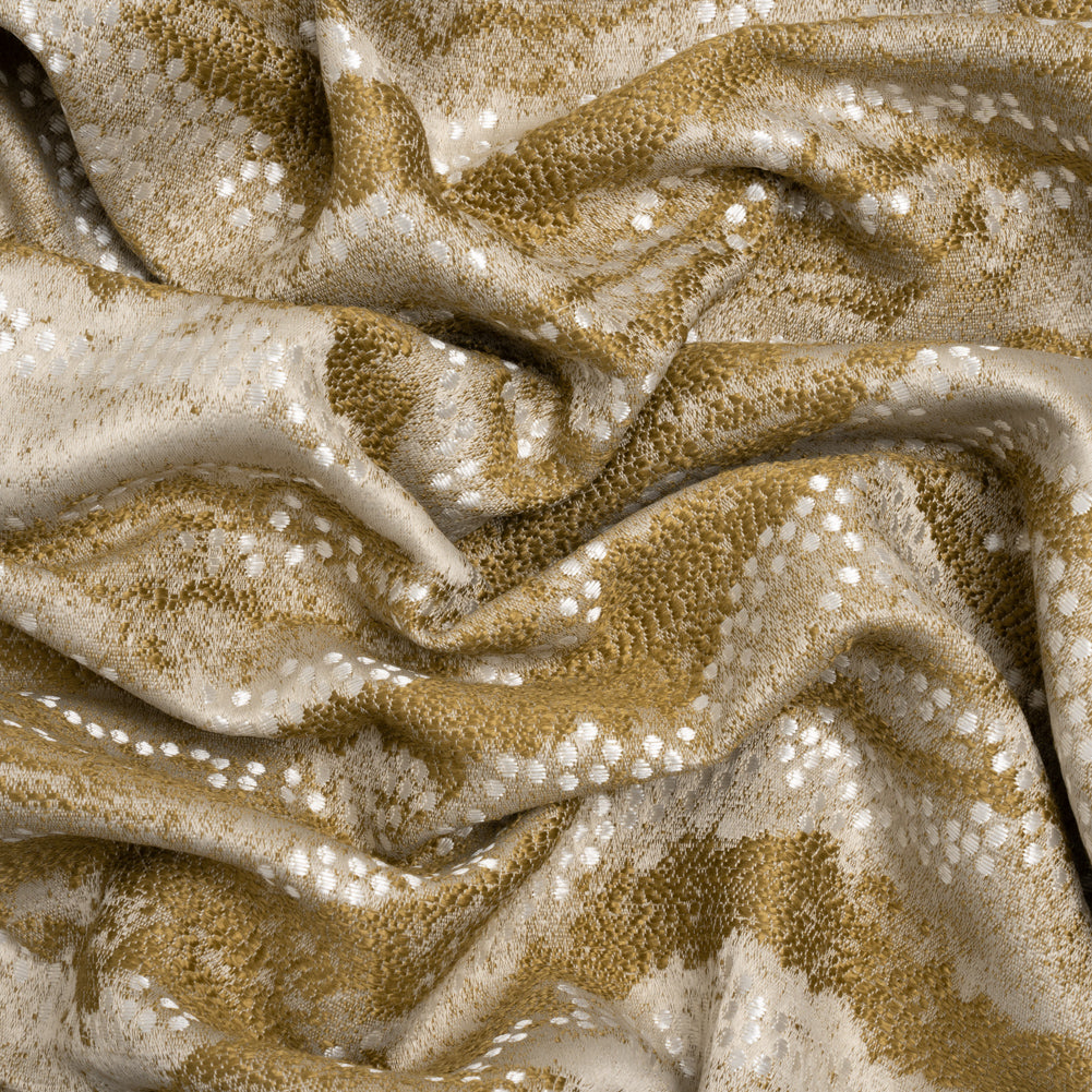 Recycled Polyester Jacquard - Ochre Landscape Spots - British Imported - Joann Fabrics