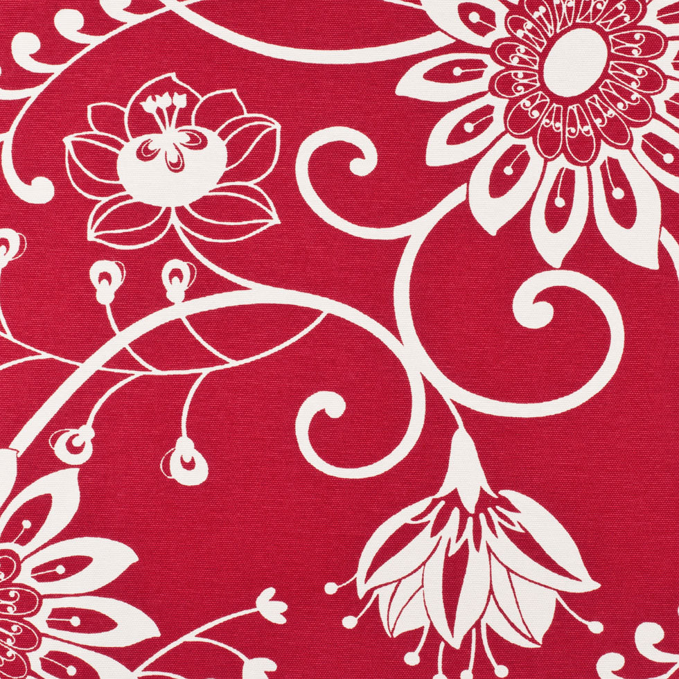 Off-White/Primary Red Floral Canvas - Joann Fabrics