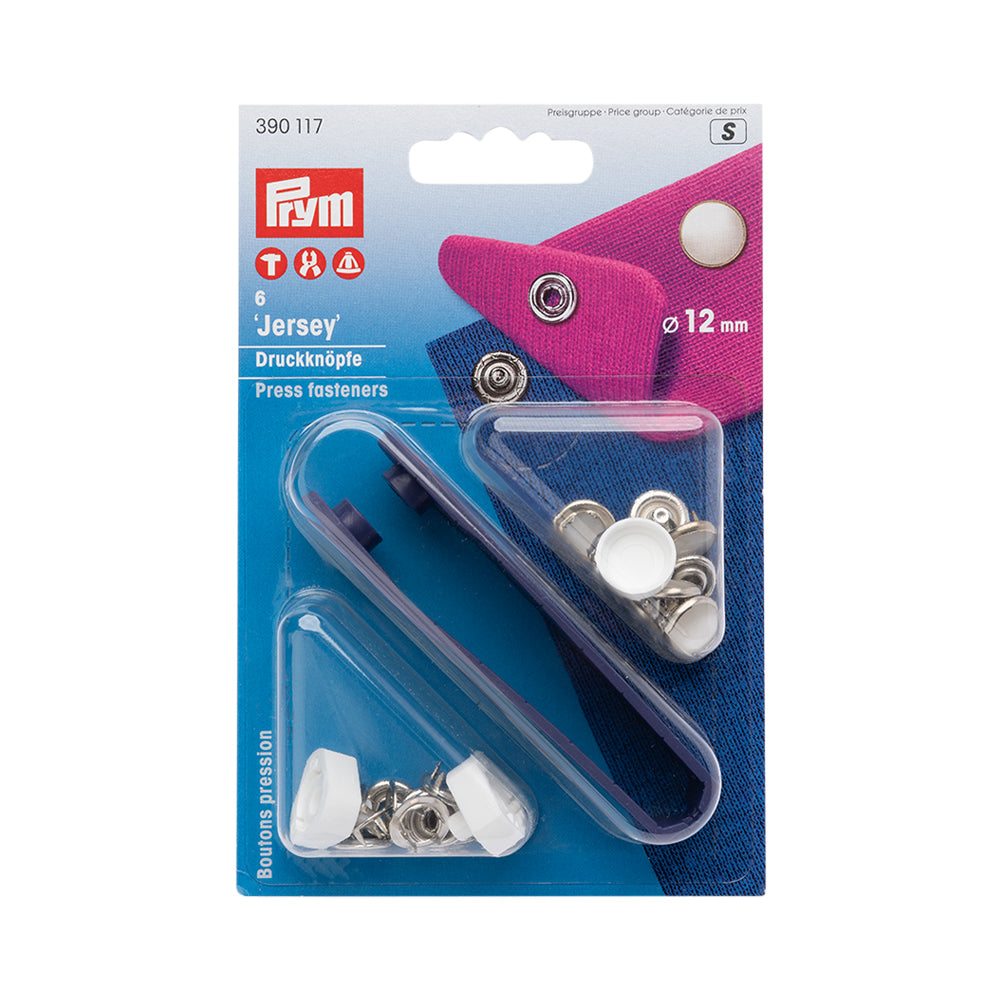Prym Jersey Press Fasteners and Tools - Pearl Capped 12mm - 6pc - Joann Fabrics