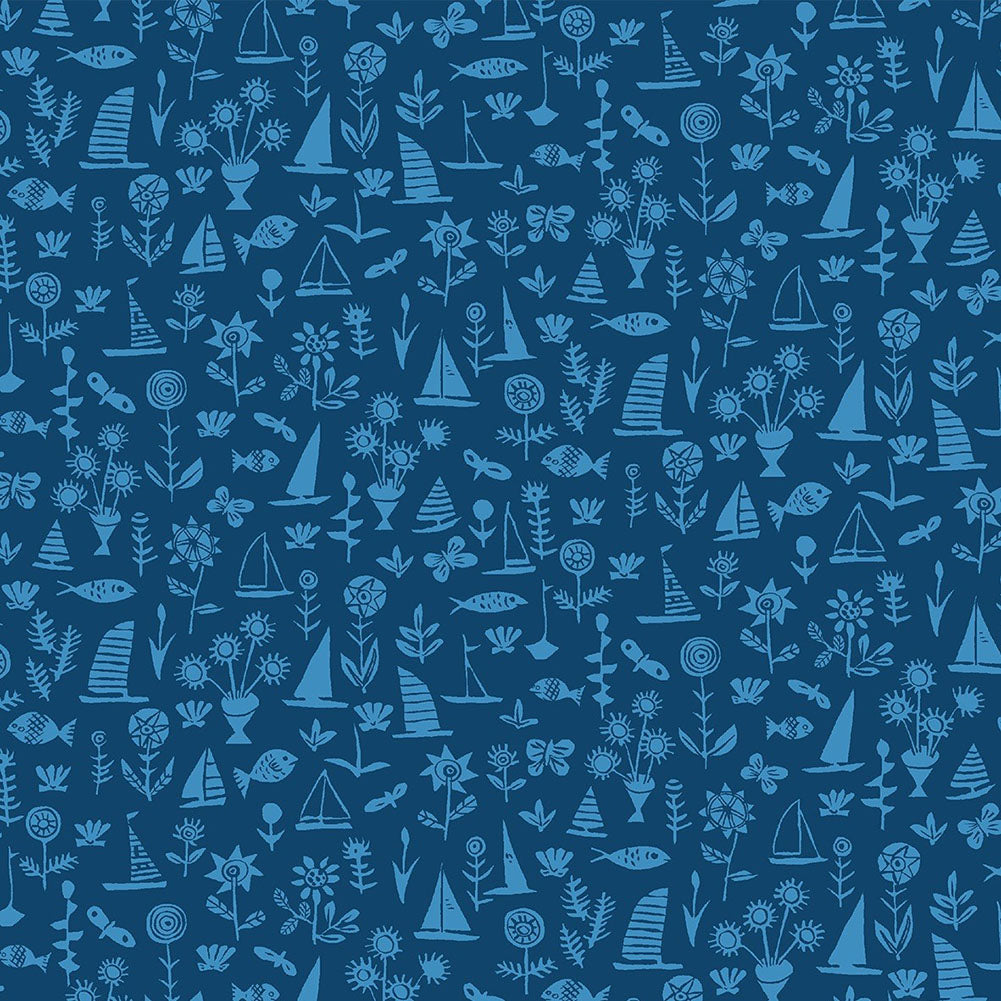 Liberty Art Fabrics Blue Sealife Lasenby Quilting Cotton - Joann Fabrics