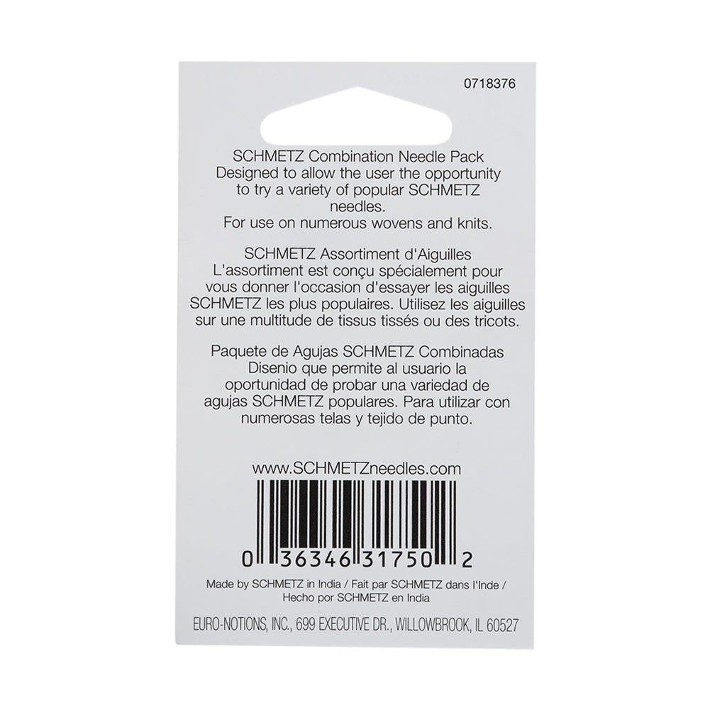 Schmetz Machine Needles Combination Pack - Universal, Stretch and Denim Assorted Sizes - 9 ct - Joann Fabrics