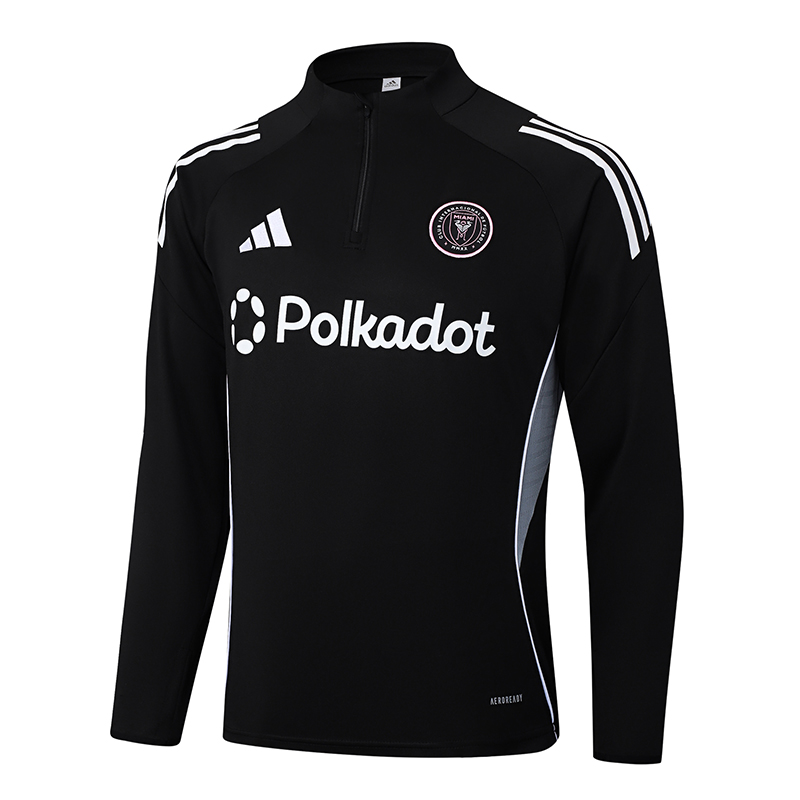 2025/2026 Inter Miami Half-Pull Training Suit Black Football Shirt 1:1 Thai Quality Set