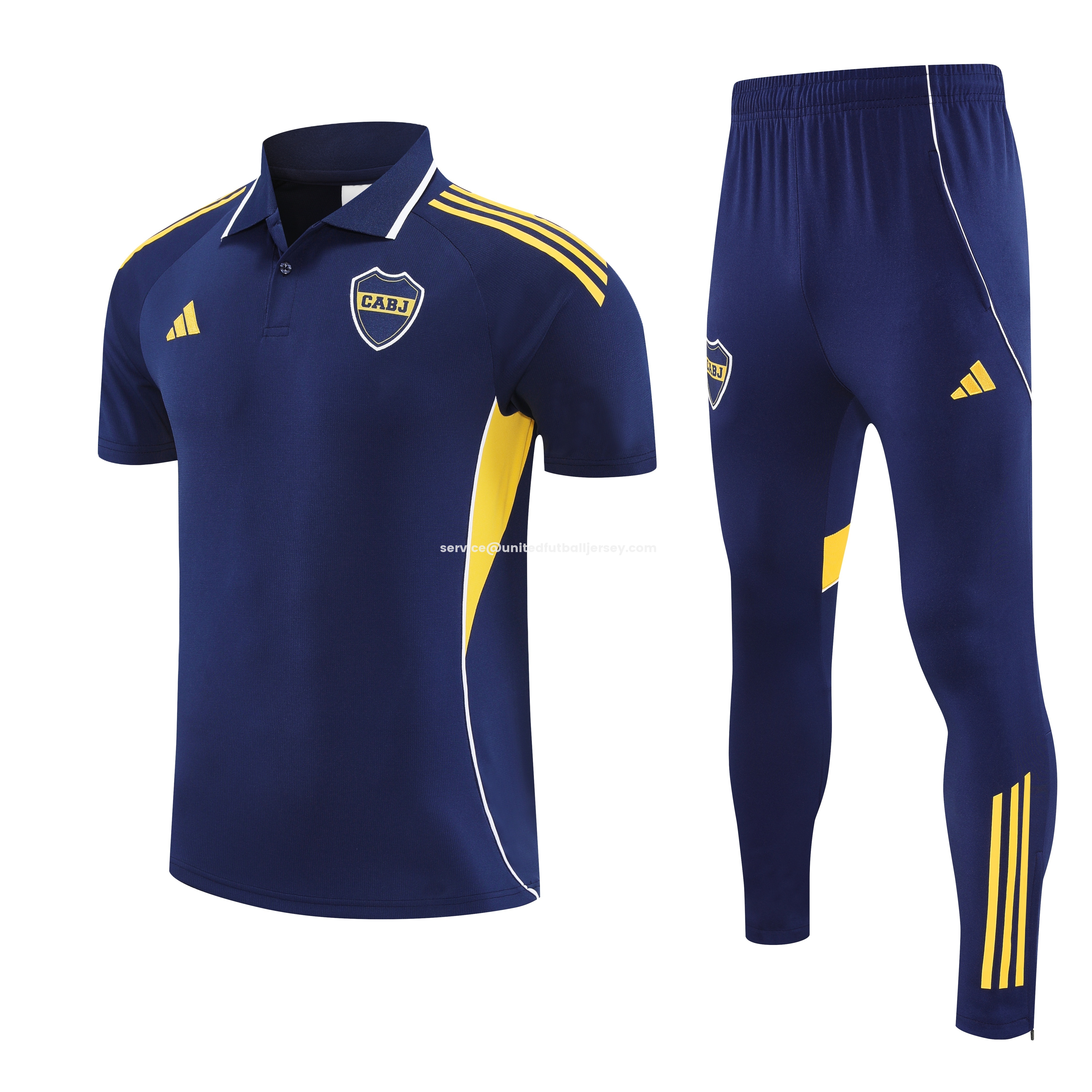 Boca Juniors 25-26 POLO Short-Sleeve Training Set - Dark Blue Top & Shorts - UnitedFutballJersey