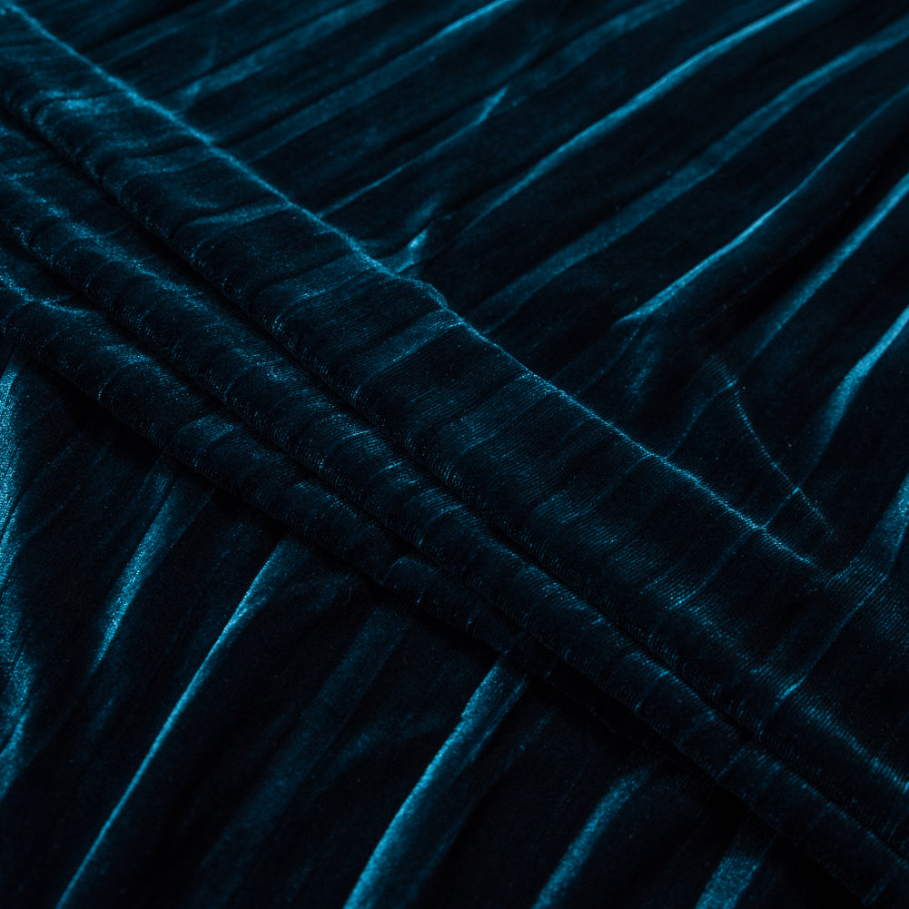 Pleated Velour - Pacific Blue - Tver Collection - Joann Fabrics