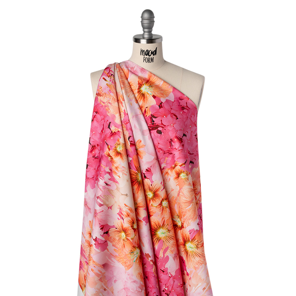Brushed Cotton Woven - Pink and Orange Melting Flowers - Mood Exclusive Darling Daydream Print - Joann Fabrics