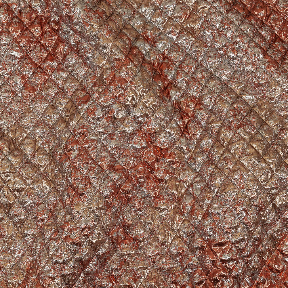 Metallic Copper, Bronze and Silver Diamond Quilted Luxury Brocade - Joann Fabrics