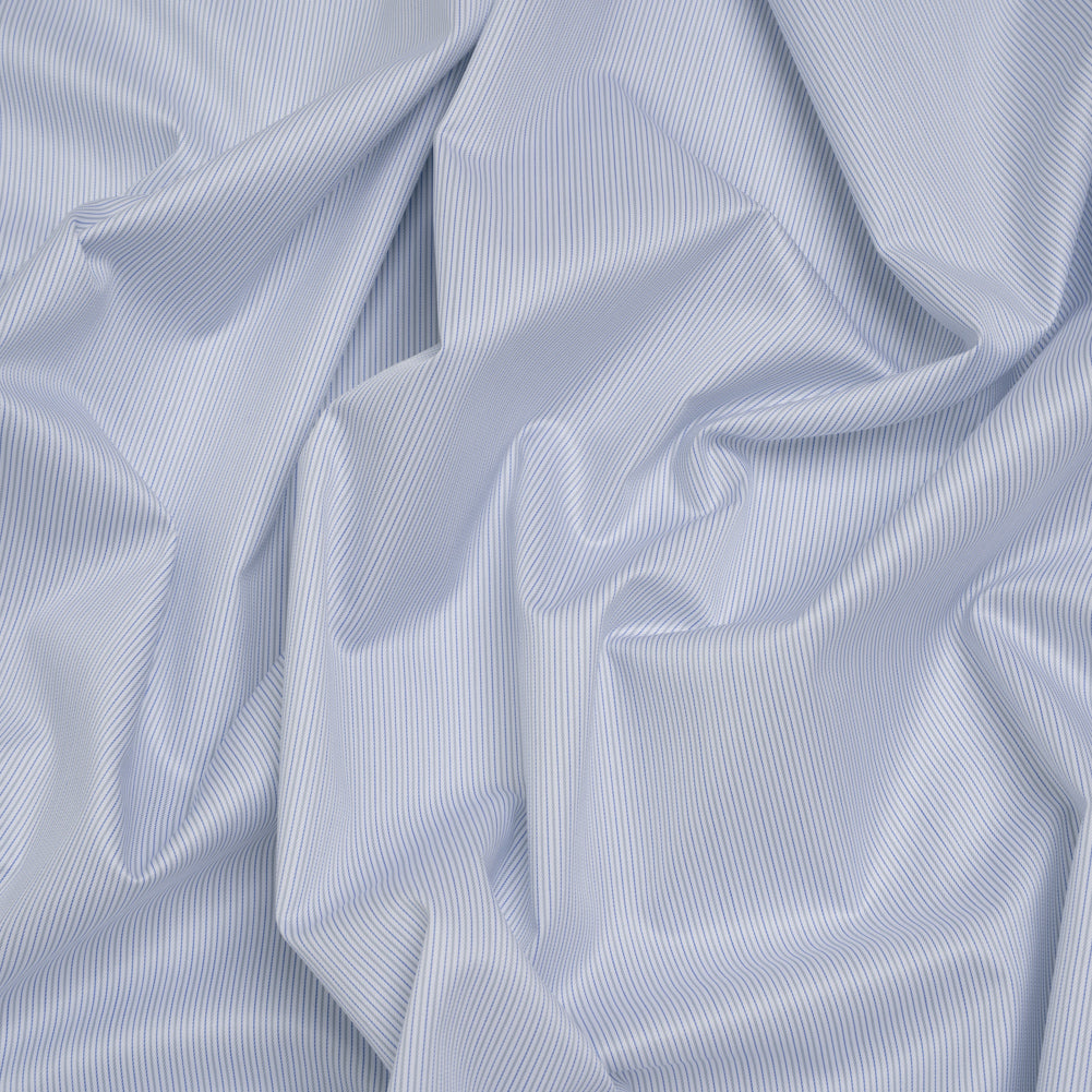 Cotton Twill Shirting - Blue, Gray and White Stripes - Deadstock - Joann Fabrics