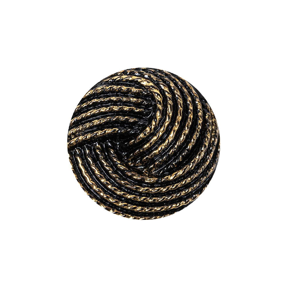 Black and Gold Knotted Glass Shank Back Button - 36L/23mm - Joann Fabrics
