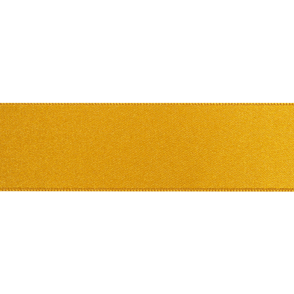 Dark Yellow Double Face French Satin Ribbon - 1