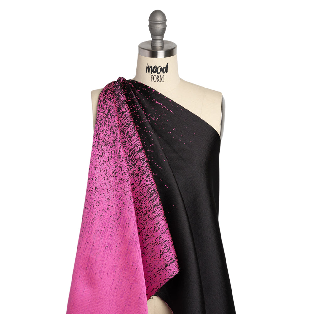 Magenta and Metallic Black Striated Luxury Brocade - Joann Fabrics