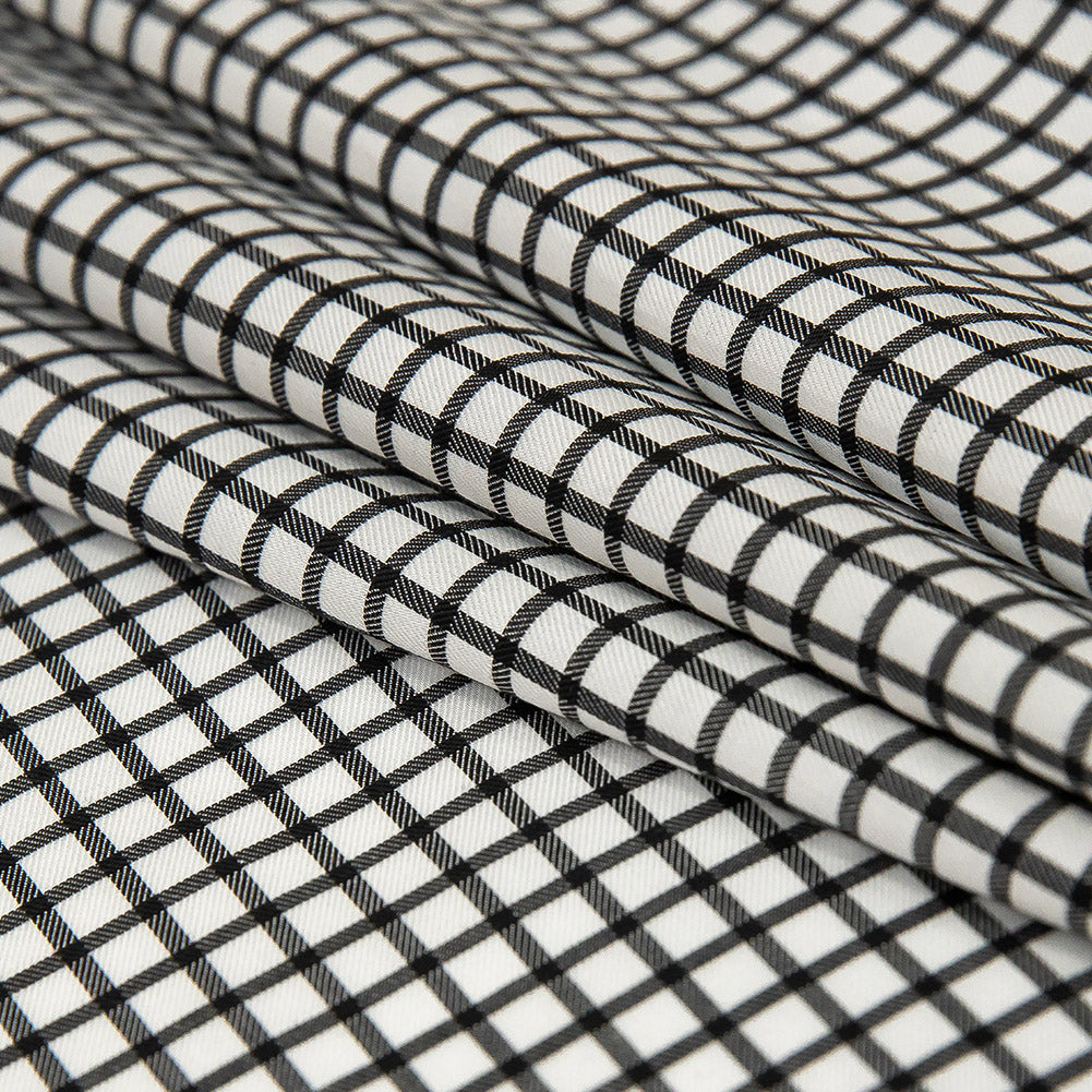 Premium Black and White Checkered Wrinkle Resistant Dobby Cotton Shirting - Joann Fabrics