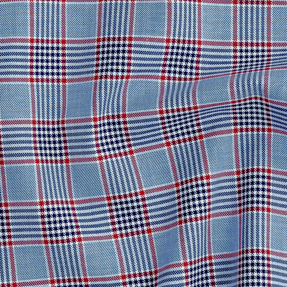 Premium Blue Ribbon and Red Plaid Cotton Shirting - Joann Fabrics