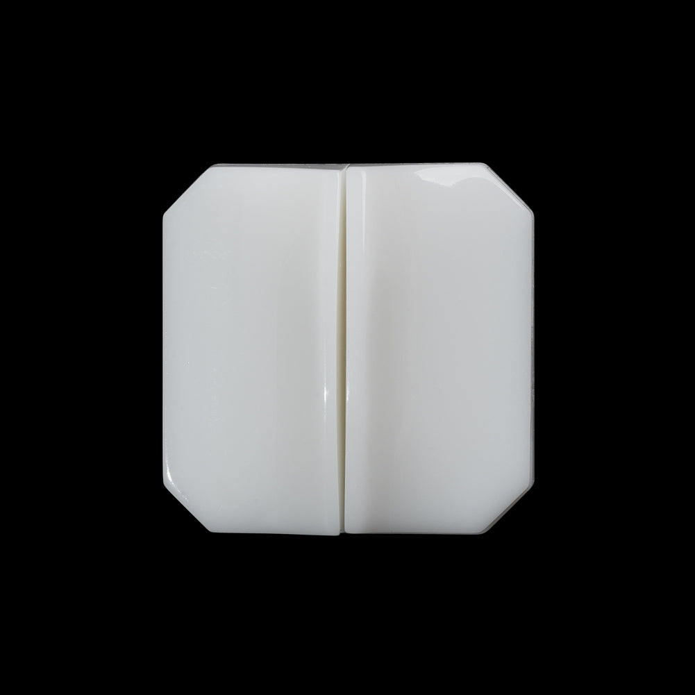 Square Plastic Shank Back Button Made in Italy - 36L/23mm - White Center Ridge - Joann Fabrics