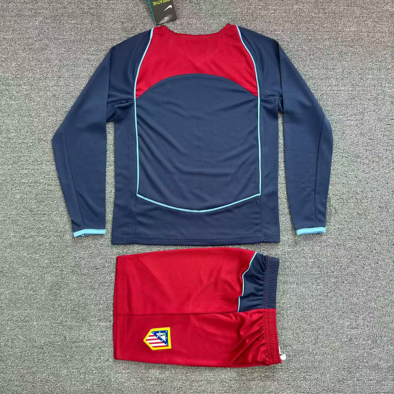 2004-2005 Retro Long Sleeve Atletico Madrid Away Football Jersey 1:1 Thai Quality Kids Size