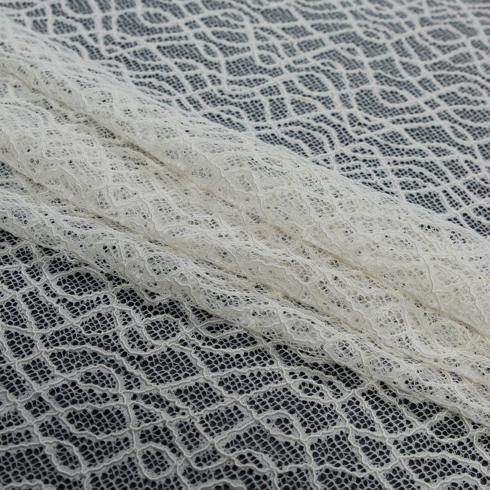 Corded Lace with Eyelash Edges - Ivory Abstract - Joann Fabrics