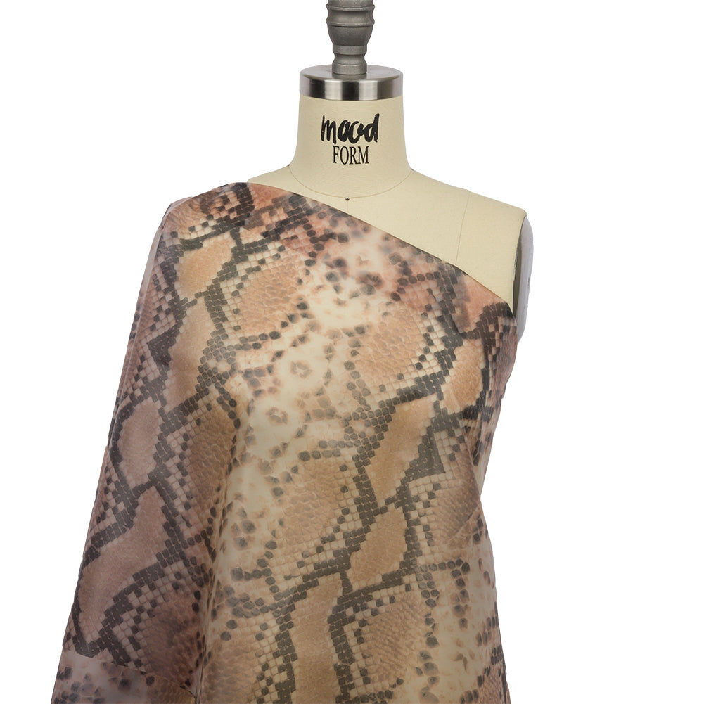Dark Beige and Black Large Python Scales Lightweight Translucent Vinyl - Joann Fabrics
