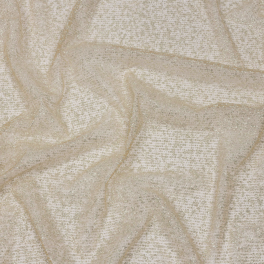 Glitter Tulle - Nude and Silver Abstract Striations - Flare Collection - Joann Fabrics