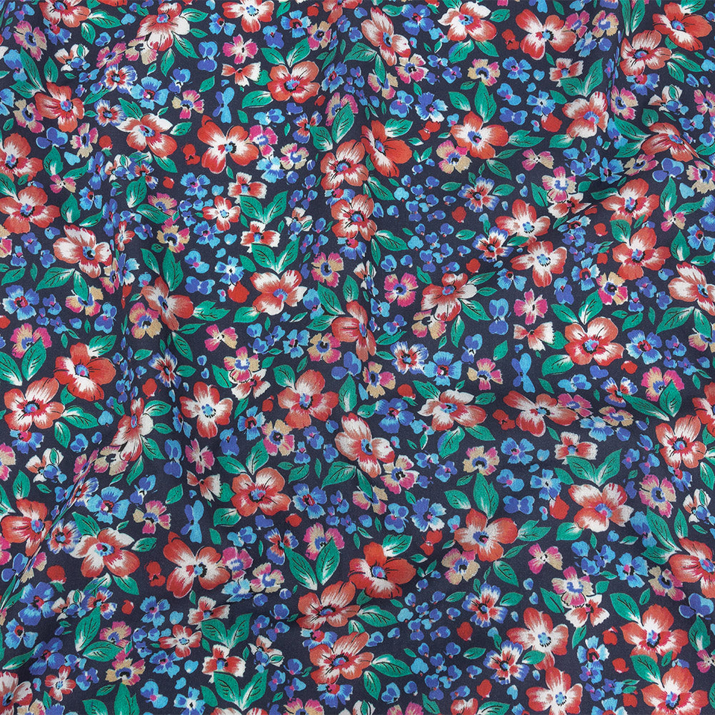 Cotton Poplin Print - Navy and Red Floral - Mood Exclusive Blooming Heat - Joann Fabrics