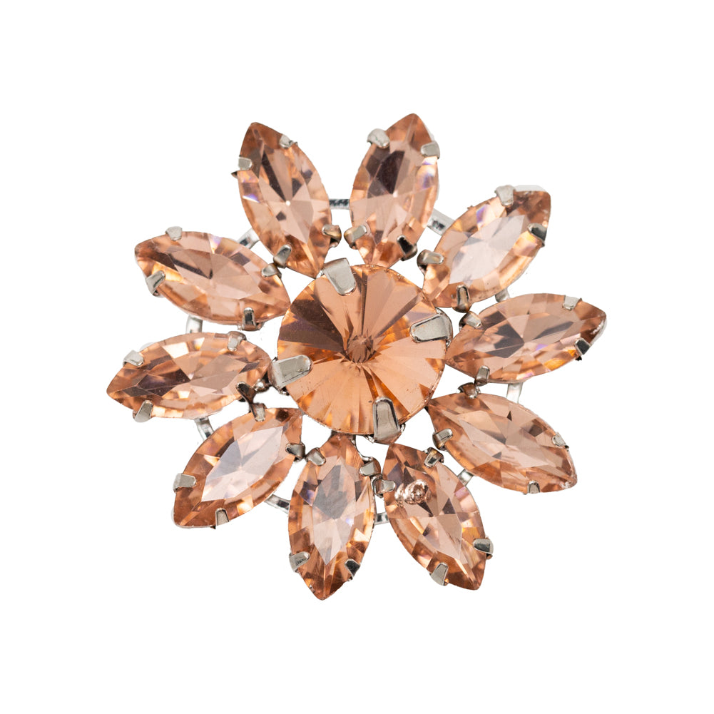 Italian Pink Rhinestone Flower Button - 42L/27mm - Joann Fabrics