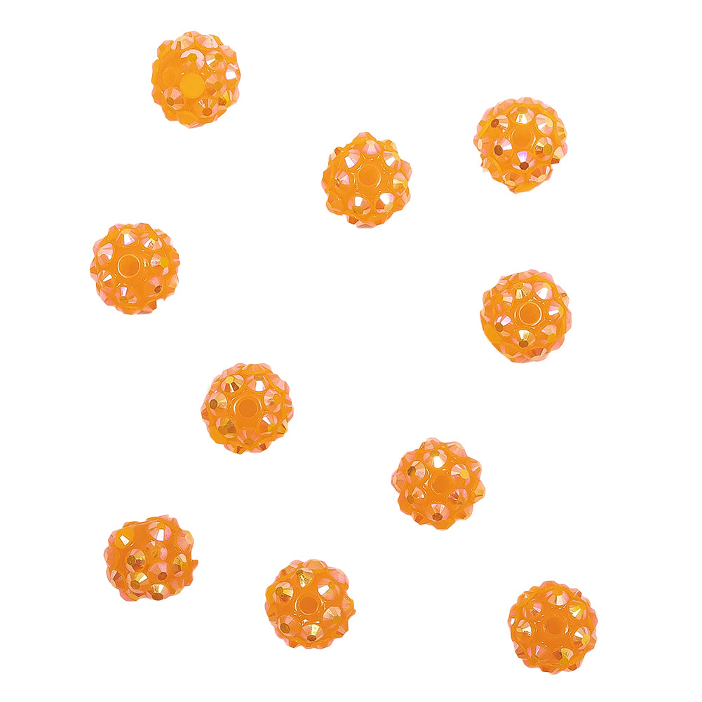 Orange AB Rhinestone and Resin Faceted 12mm Beads - 10pc - Joann Fabrics