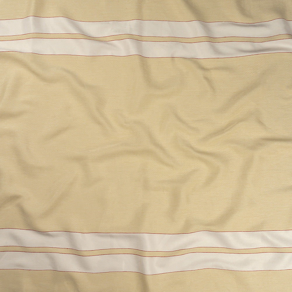Theory Eggnog, Red and White Striped Linen and Cotton Poncho Panel with Fringe Border - Joann Fabrics