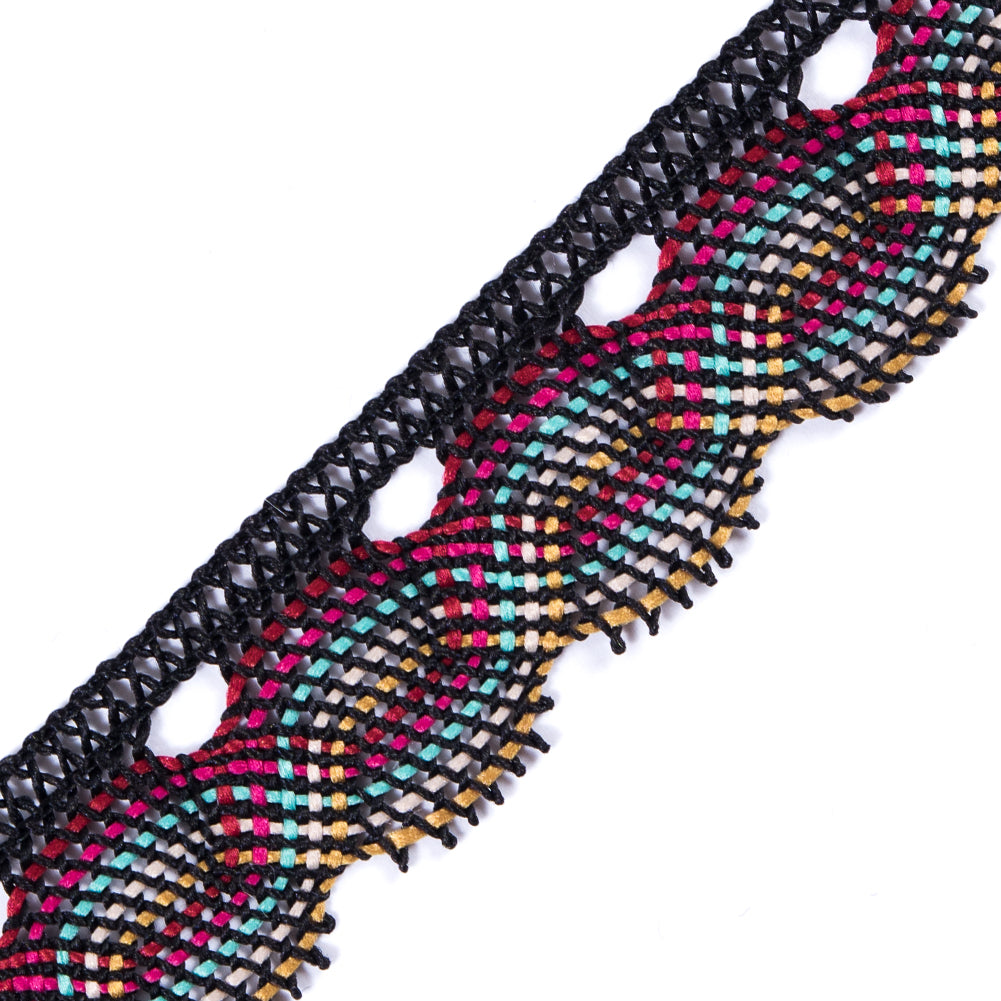 Black Multicolor Crochet Trim - 1
