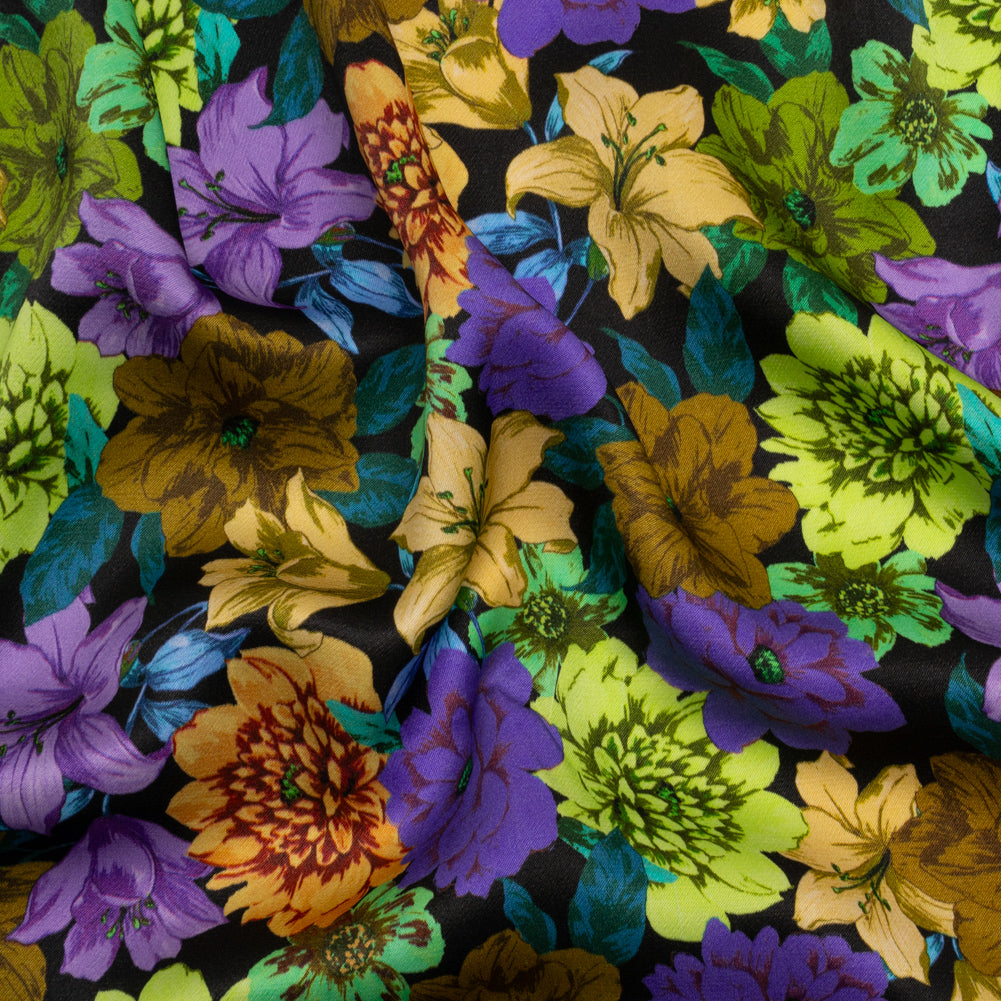 Mood Exclusive Moonlight Marigolds Sustainable Viscose Fluid Satin - Joann Fabrics