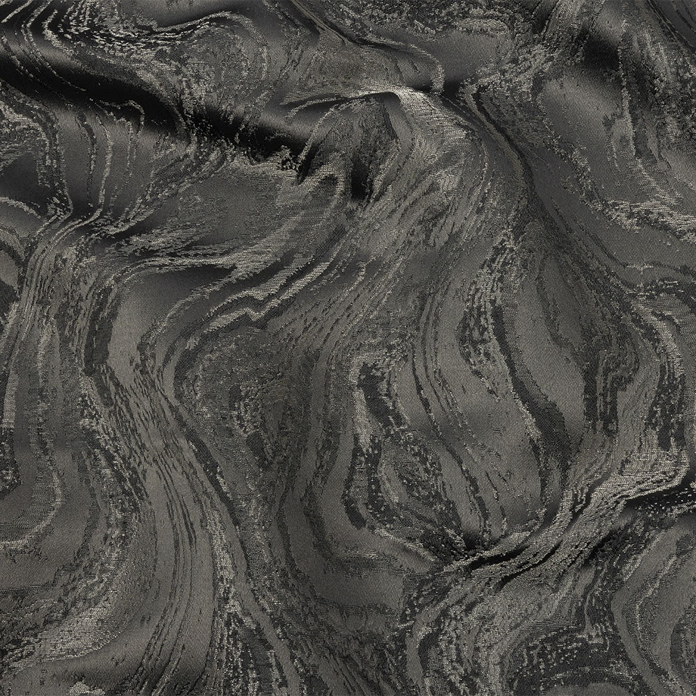 Metallic Drapery Jacquard - Charcoal Metamorphic Swirls - British Imported - Joann Fabrics
