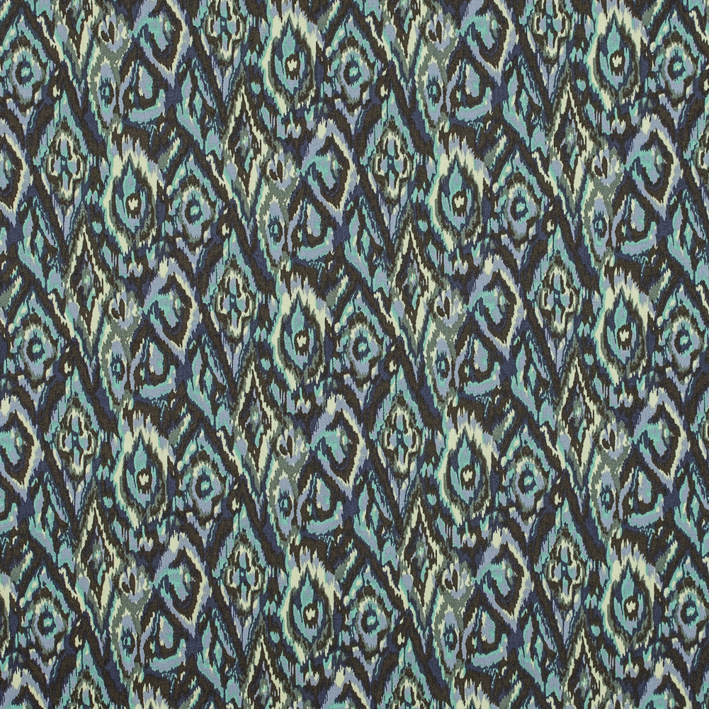 Green Ash and Tender Yellow Ikat Printed Stretch Cotton Twill - Joann Fabrics