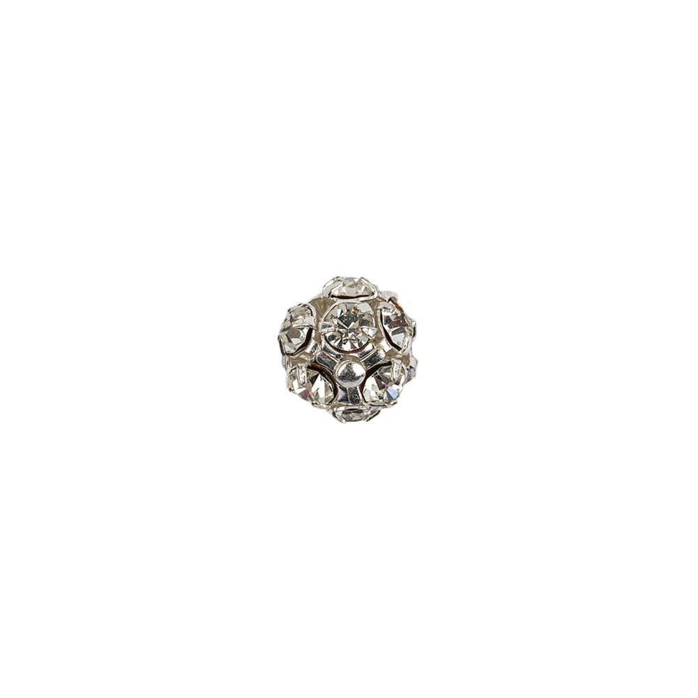 Vintage Swarovski Crystal Rhinestones and Silver Metal Shank Back Ball Button - 13L/8mm - Joann Fabrics