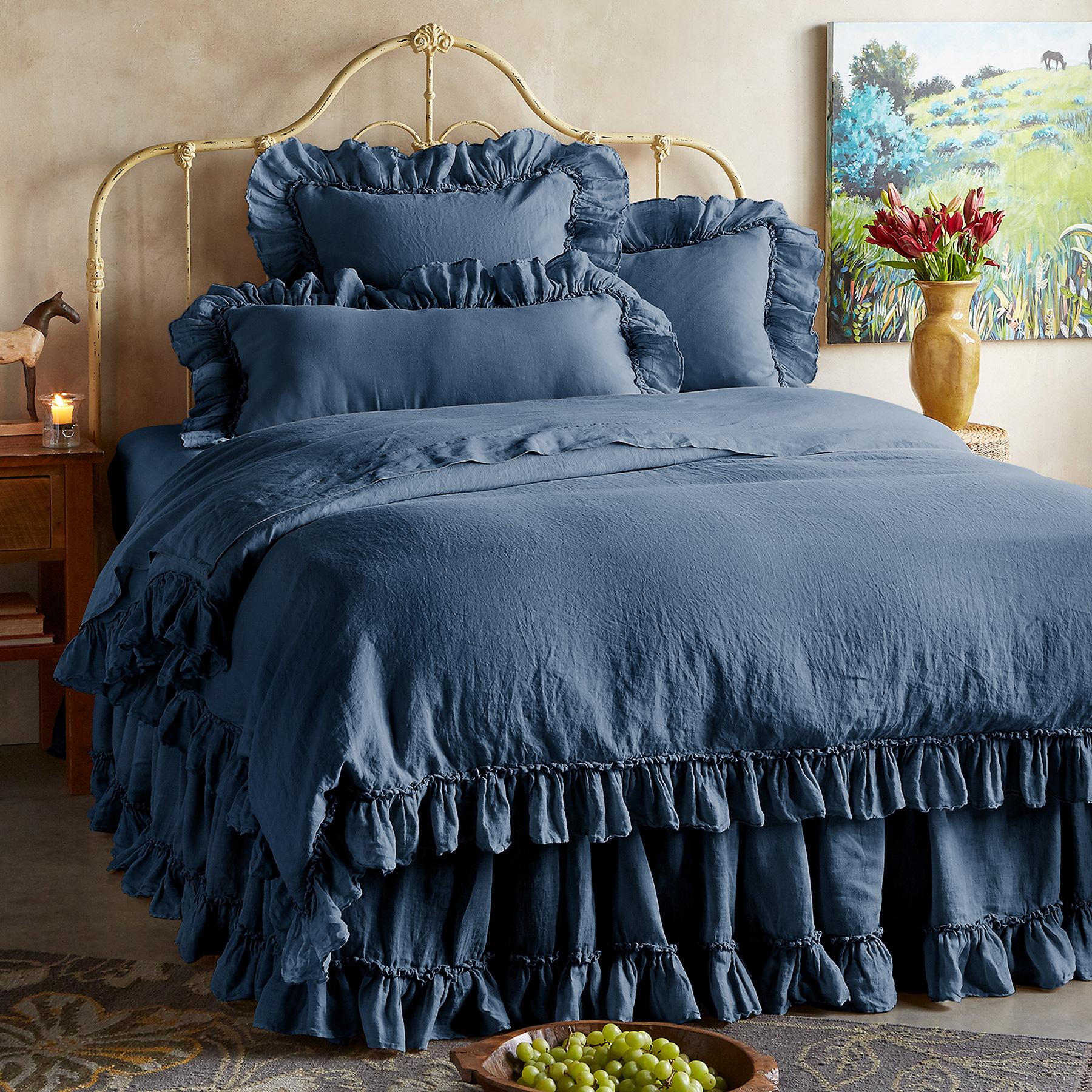 Gossamer Linen Ruffle Duvet Cover - Blair Catalog