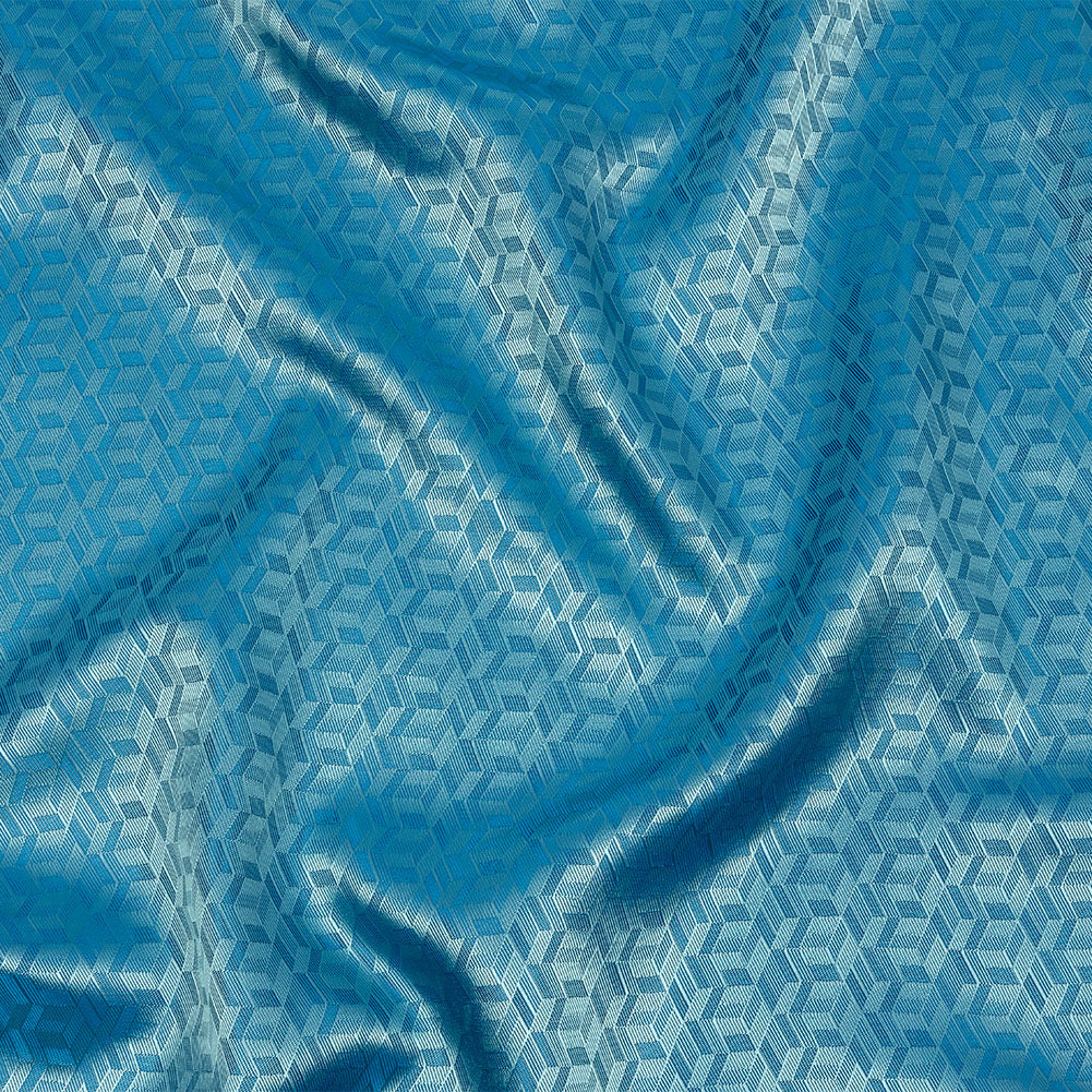 Geometric Jacquard Lining - Country Blue and Aqua Bi-Color - Joann Fabrics