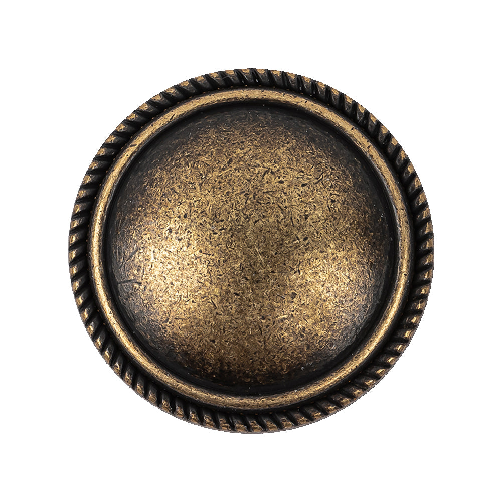 Old Brass Domed Metal Shank Back Button with Decorative Rim - 44L/28mm - Joann Fabrics