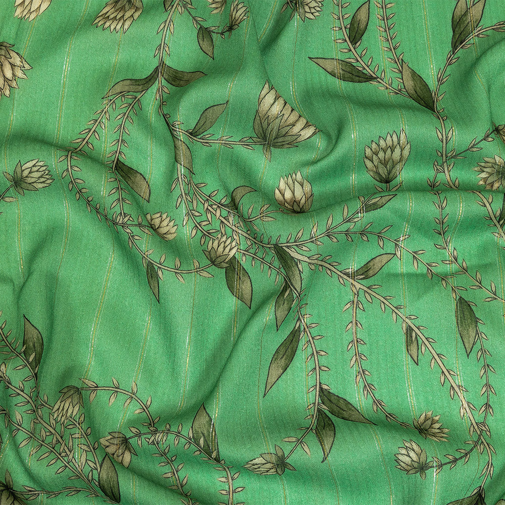 Mood Exclusive Greenbriar Vines Victorious Metallic Pinstriped Viscose Dobby - Joann Fabrics