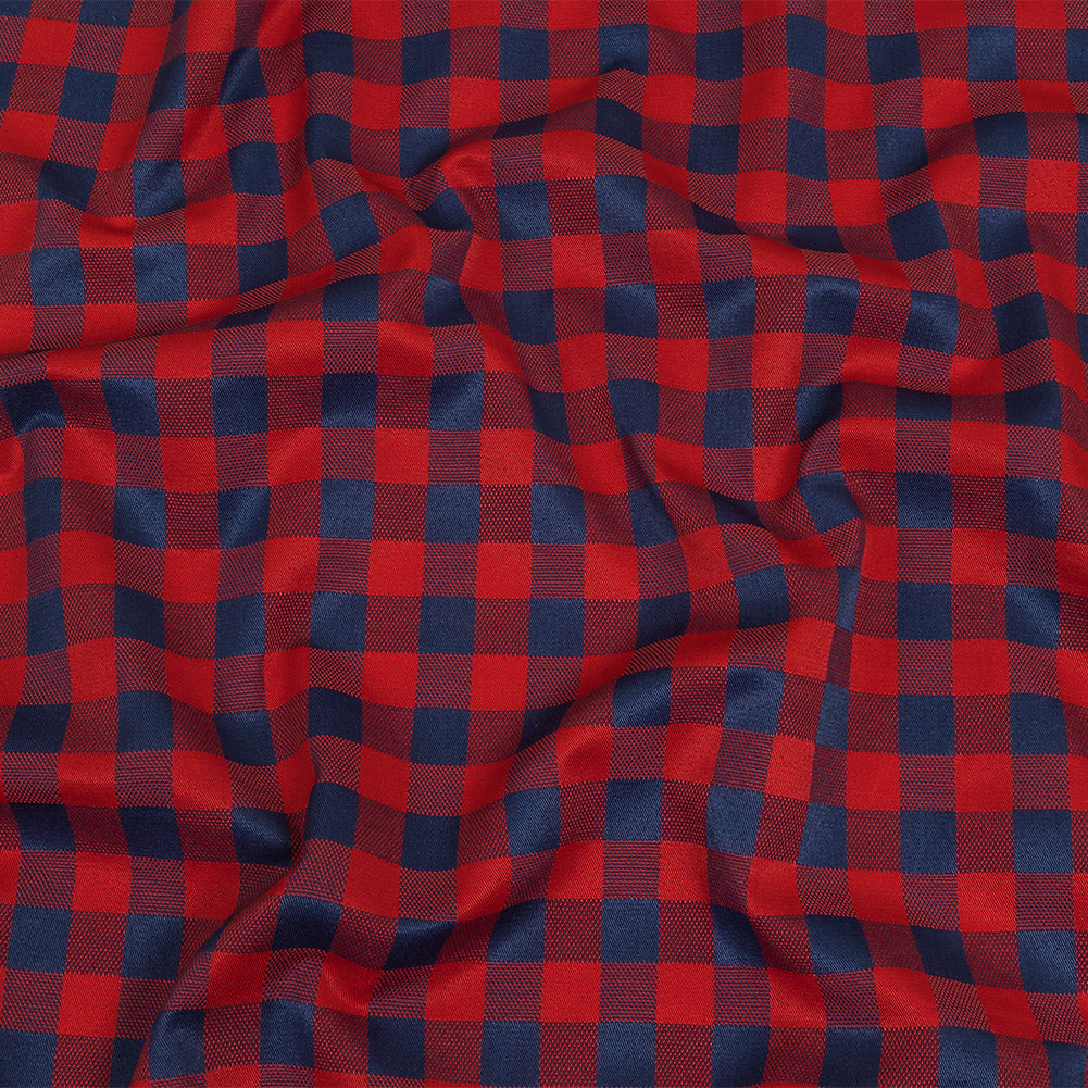 Red and Navy Checkered Cotton and Polyester Dobby - Joann Fabrics