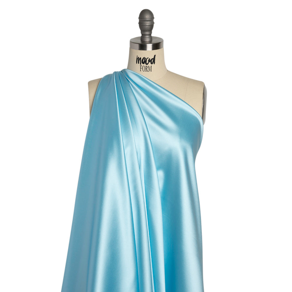 Stretch Satin Made in Italy - Sky Blue with White Backing - Premium Collection - Joann Fabrics