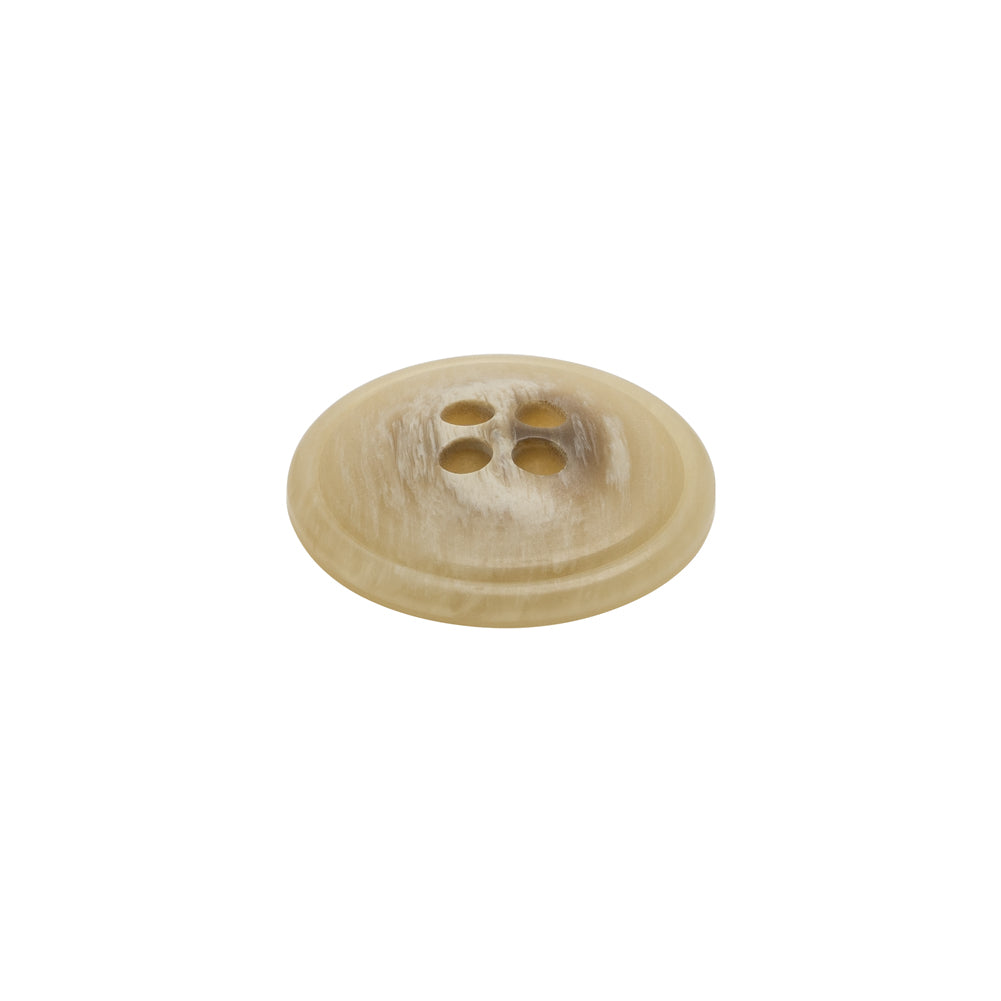 Plastic 4-Hole Button - 28L/18mm - Beige and Brown Striated - Made in Italy - Joann Fabrics
