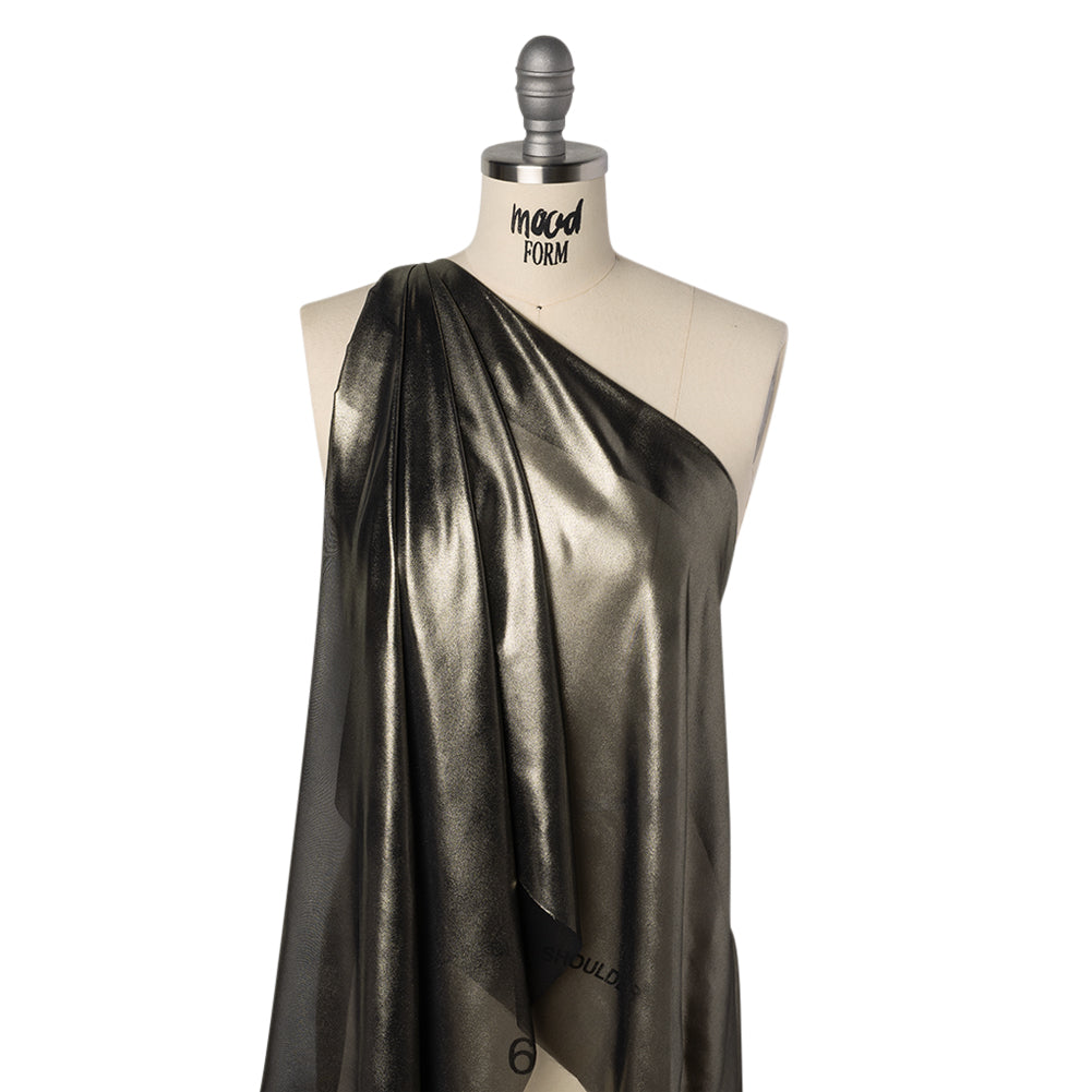 Liquid Sheen Metallic Polyester Chiffon - Gold on Black - Liquid Sheen Chiffon Collection - Joann Fabrics