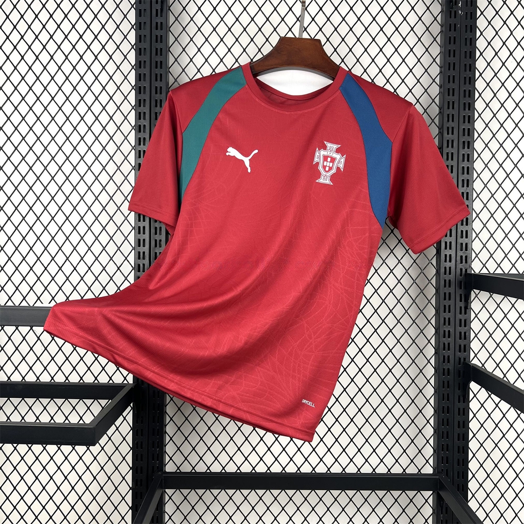 Portugal 2026 Pre-Match Maroon With Blue Green Jersey - Fans Version - UnitedFutballJersey