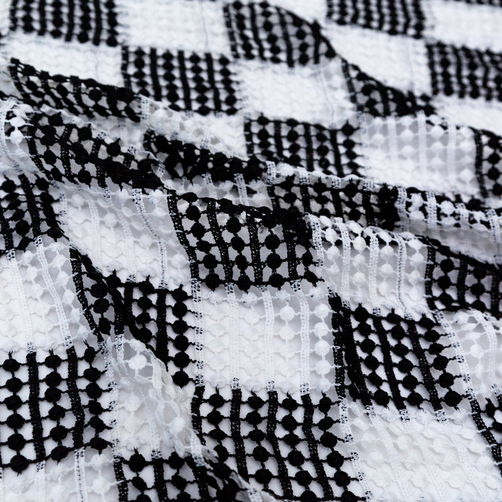 Black and White Checkered Guipure Lace - Joann Fabrics