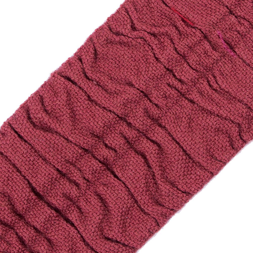 Italian Burgundy Ruched Stretch Wool Trimming - 2.375